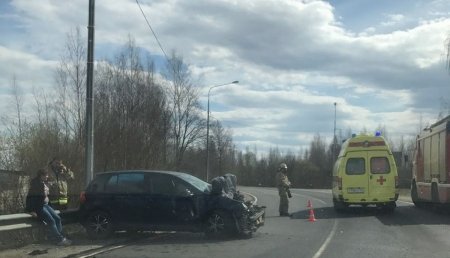 На Киевской трассе под Петербургом 14 мая произошло ДТП с автобусом ПАЗ и легковушкой Volkswagen