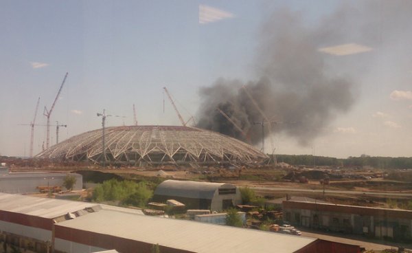 В Самарской области возник пожар на территории нового стадиона ЧМ-2018