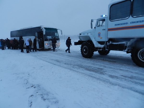 Ночью в Красноярском крае в тайге застрял автобус с 22 детьми