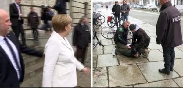 На Ангелу Меркель попытались напасть у  здания Бундестага